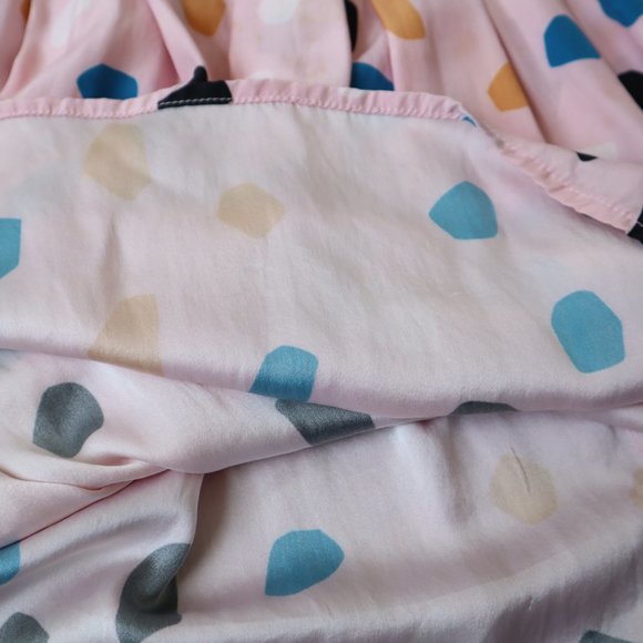 Dusen Dusen Silk Geometric Patterned Pink Tank Midi Dress, Size Small - Picture 15 of 15